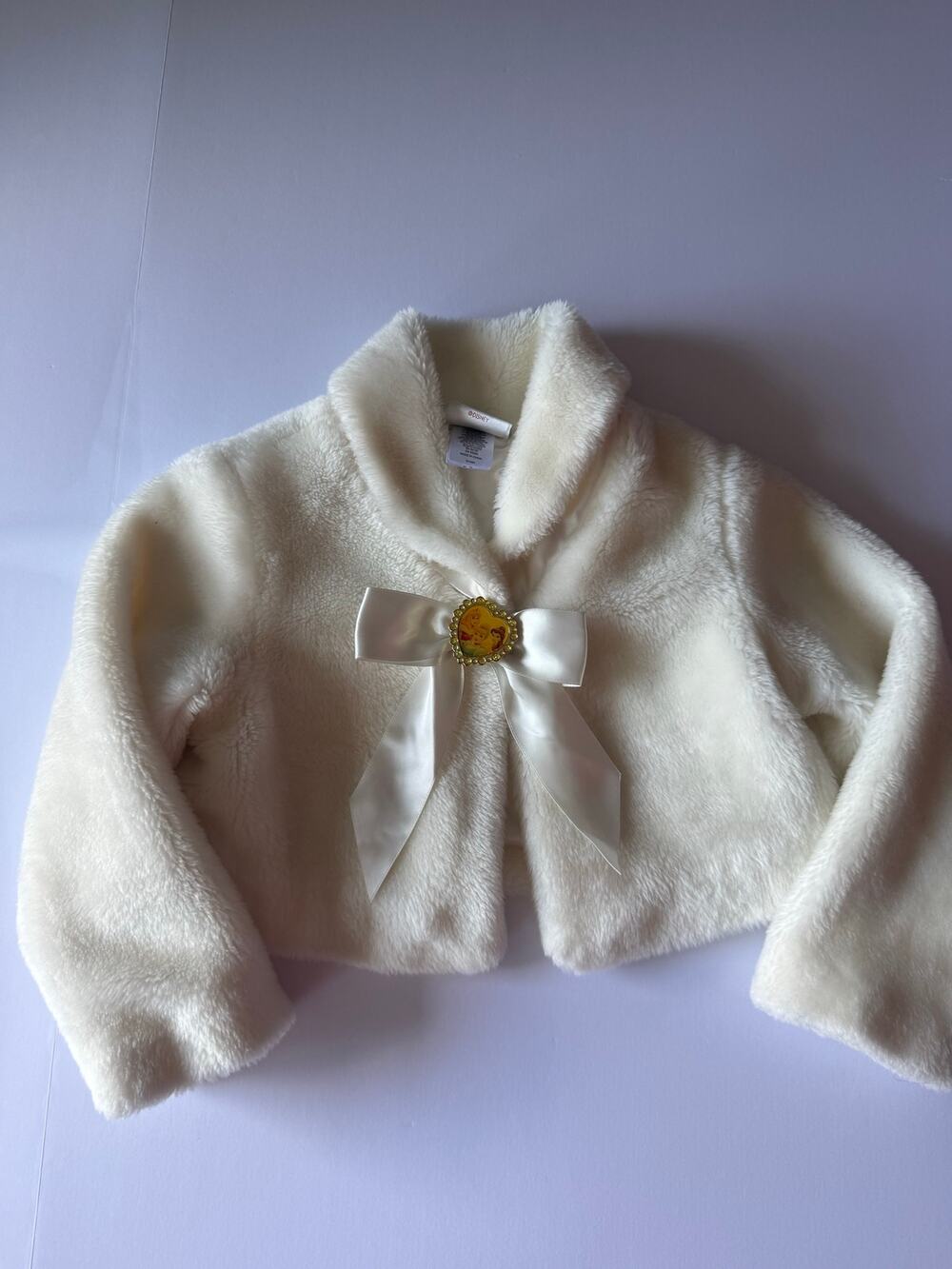 Ivory off-white Fur Disney Princess Coat XS 4